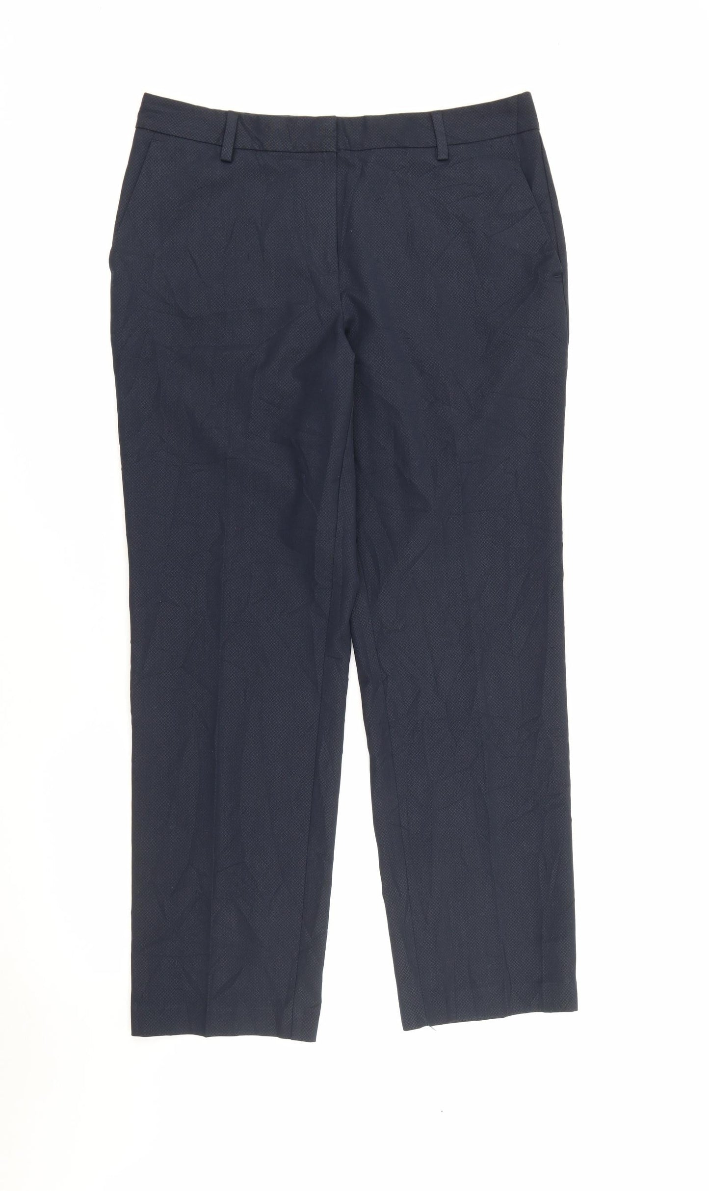 Womens UK Size 12 Marks and Spencer Regular Fit Carrot Blue Trousers