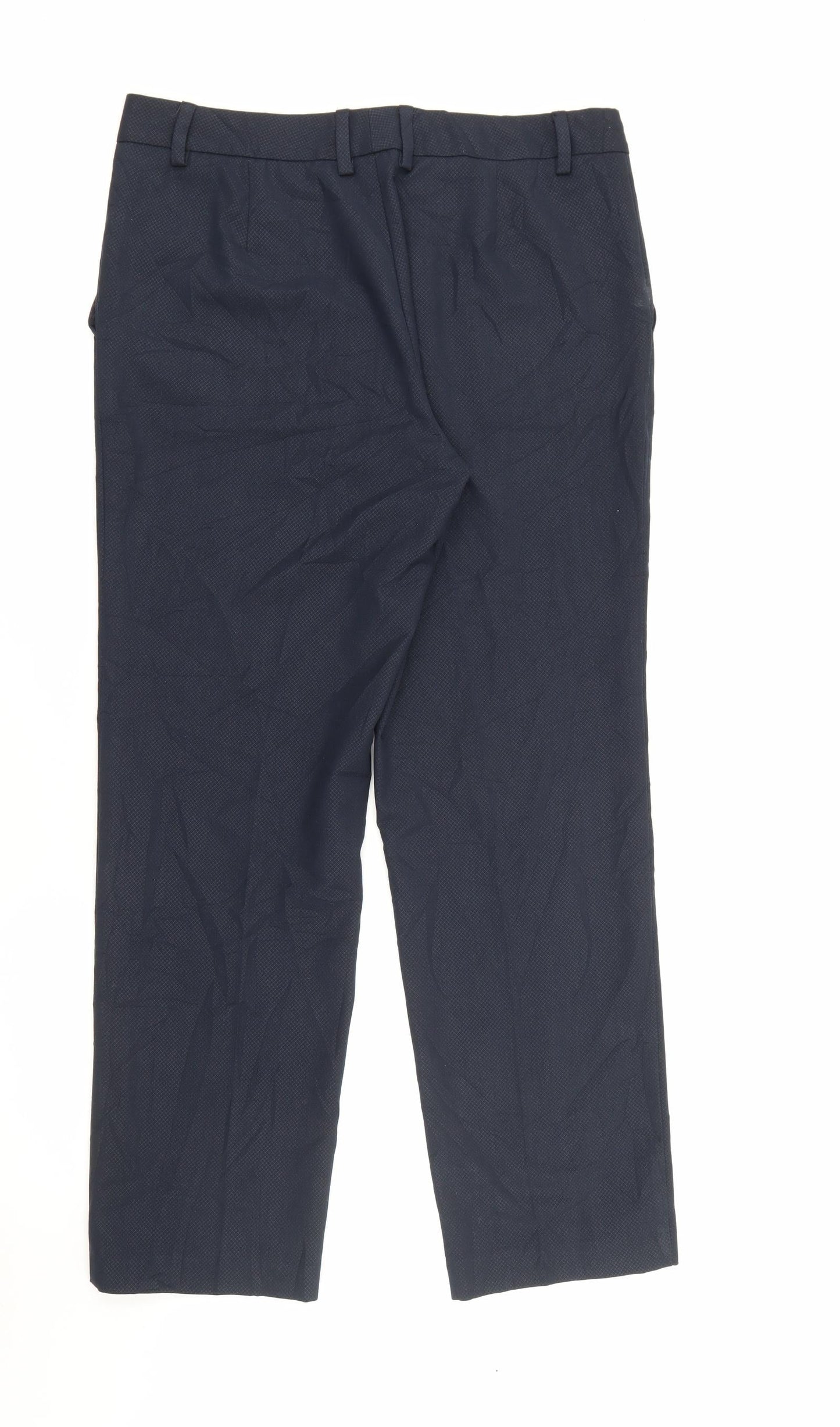 Womens UK Size 12 Marks and Spencer Regular Fit Carrot Blue Trousers