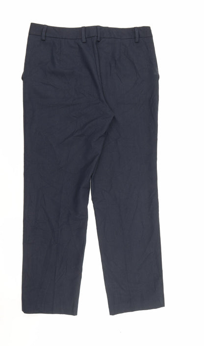 Womens UK Size 12 Marks and Spencer Regular Fit Carrot Blue Trousers