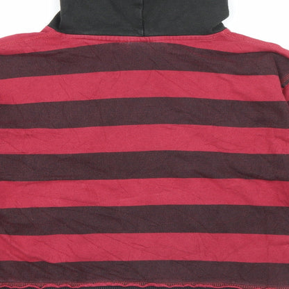 S Gear Boys Red Striped Cotton Pullover Hoodie Size 10-11 Years   - Skull and crossbones