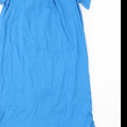 Papaya Womens Blue  100% Cotton Basic T-Shirt Size 8 Scoop Neck