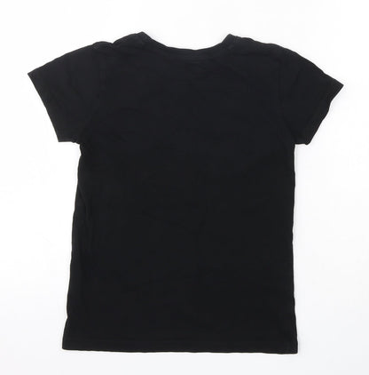 URBN DEPT  Boys Black  100% Cotton Basic T-Shirt Size 8 Years Round Neck