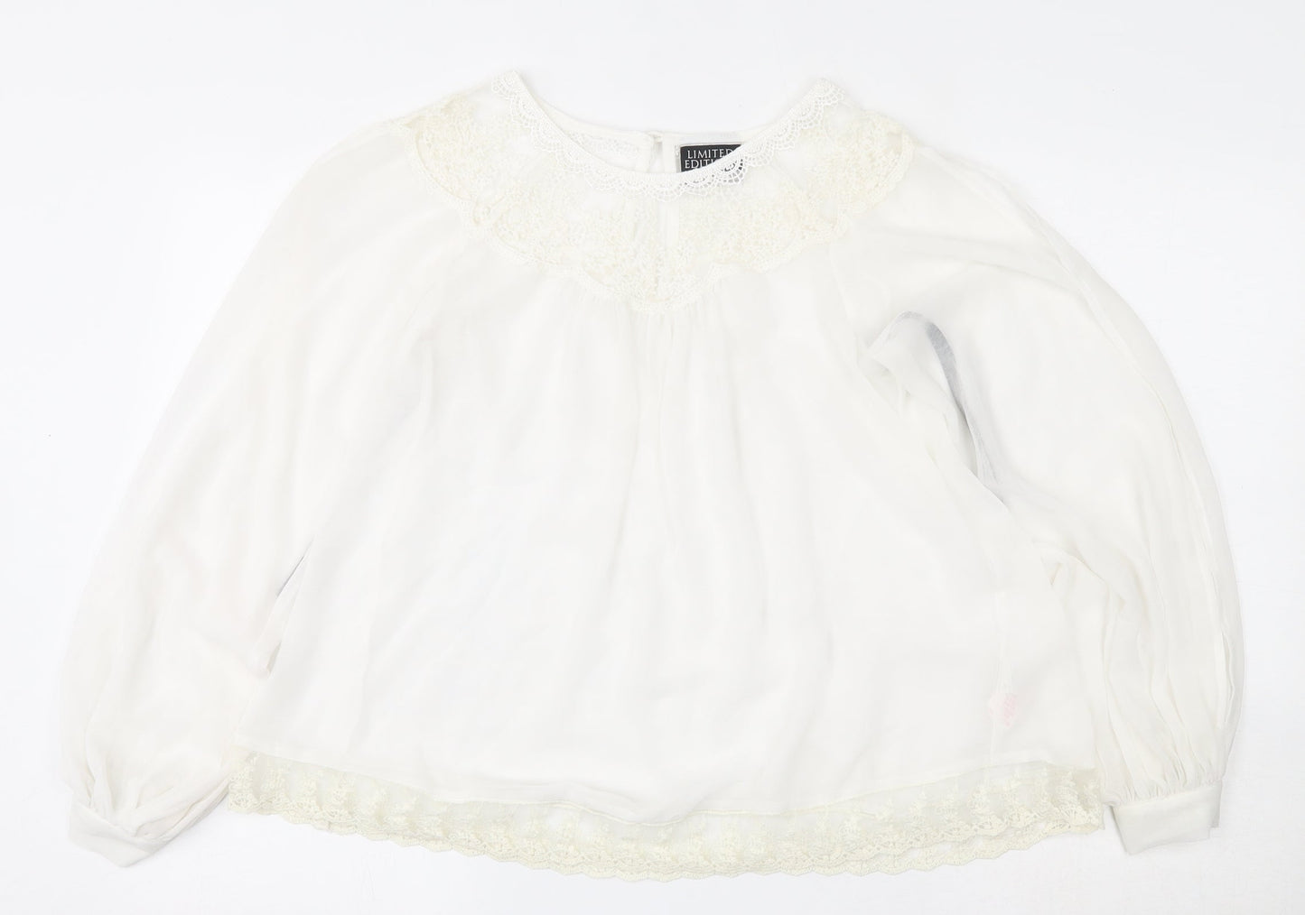 Womens UK Size 10 Atmosphere Ivory Basic Button-Up
