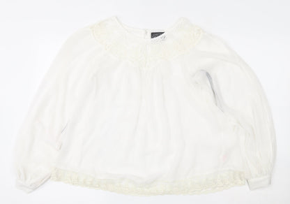 Womens UK Size 10 Atmosphere Ivory Basic Button-Up