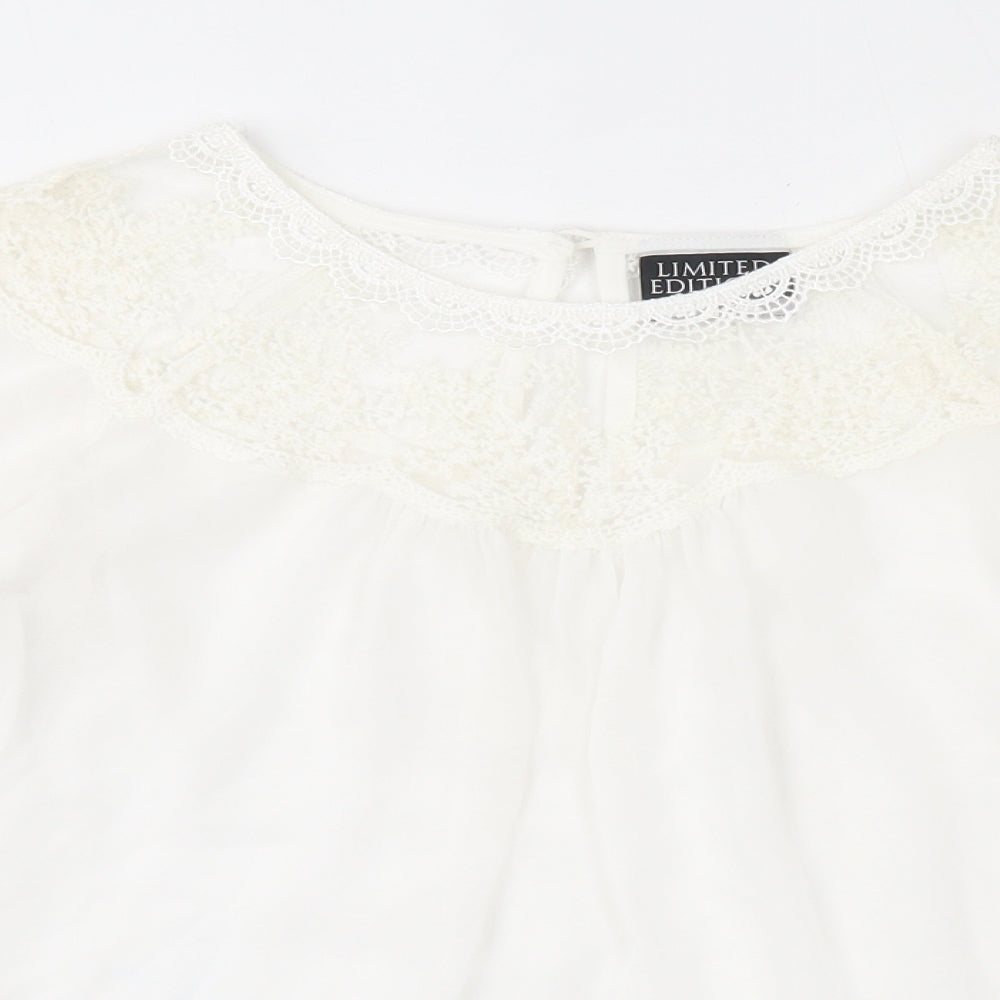 Womens UK Size 10 Atmosphere Ivory Basic Button-Up