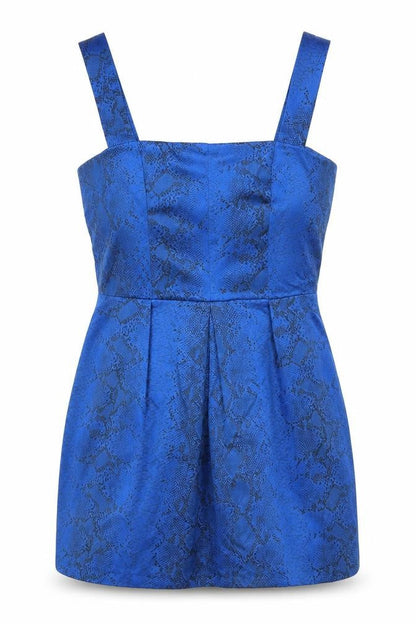 ASOS Womens Blue Animal Print Polyester Basic Blouse Size 12 Square Neck - Snakeskin Print