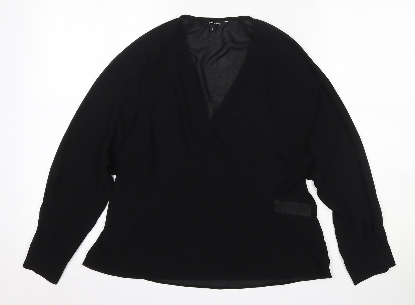 Womens UK Size 8 New Look Black Basic Blouse