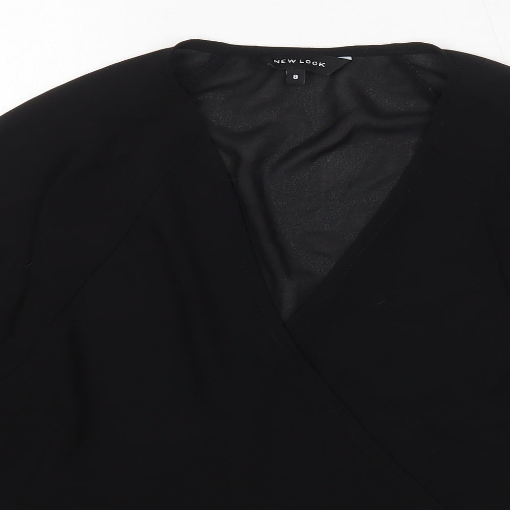 Womens UK Size 8 New Look Black Basic Blouse