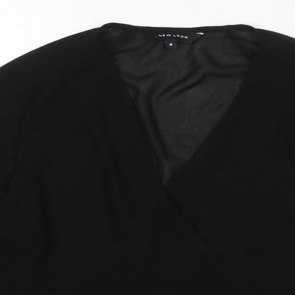 Womens UK Size 8 New Look Black Basic Blouse