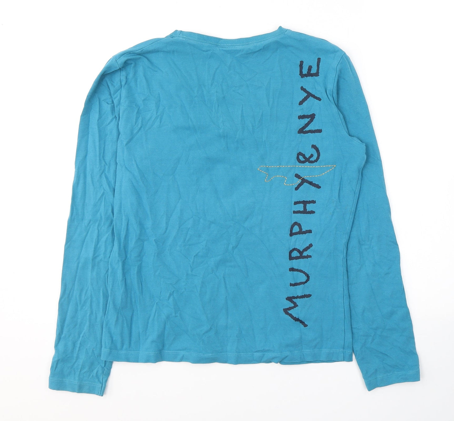 Murphy & Nye Womens Blue  Cotton Jersey T-Shirt Size L V-Neck