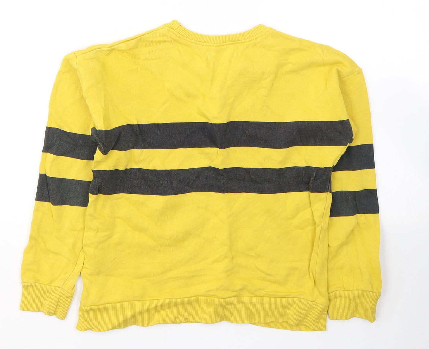 Leigh Tucker Boys Yellow Striped Cotton Pullover Sweatshirt Size 6-7 Years  Pullover