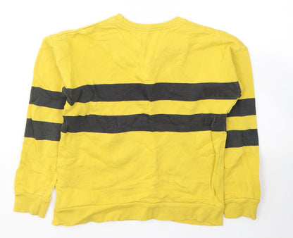 Leigh Tucker Boys Yellow Striped Cotton Pullover Sweatshirt Size 6-7 Years  Pullover