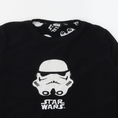 Star Wars Boys Black Solid Polyester  Pyjama Top Size 12-13 Years  Pullover