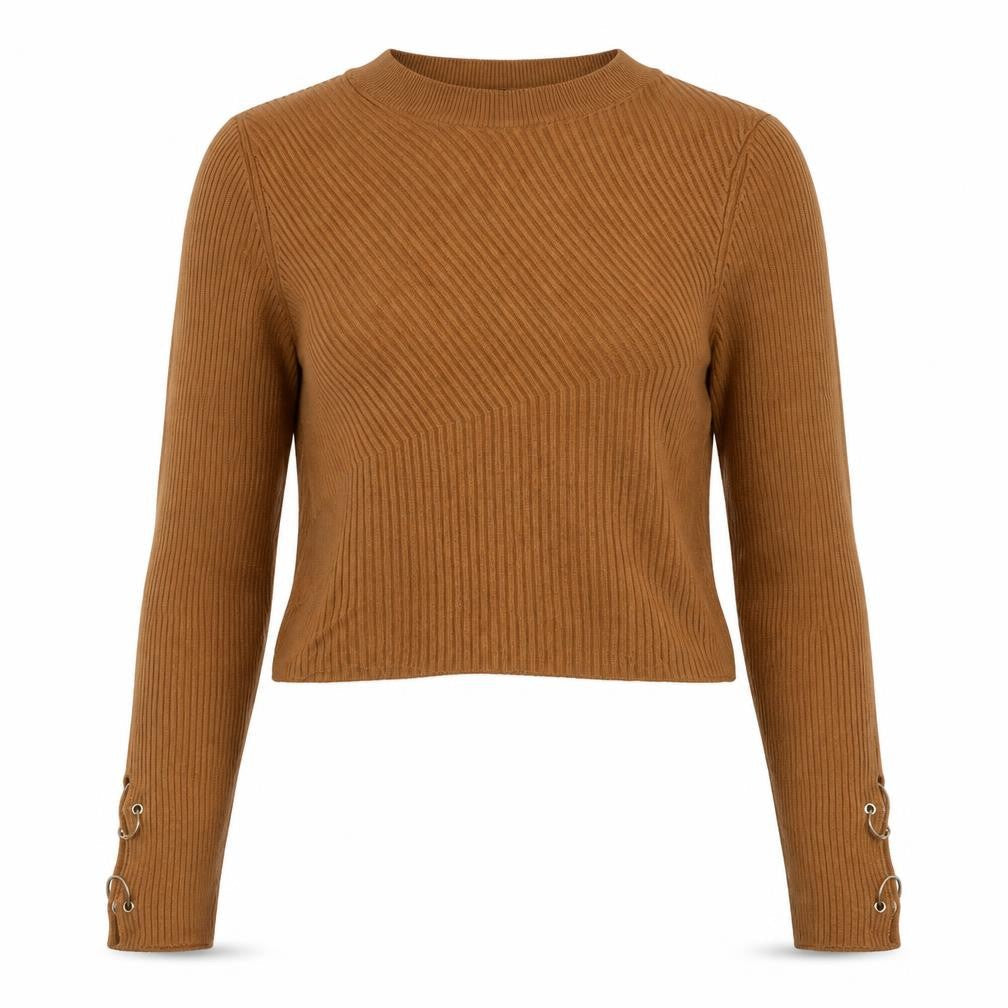 Womens UK Size 6 Topshop Brown Basic Blouse