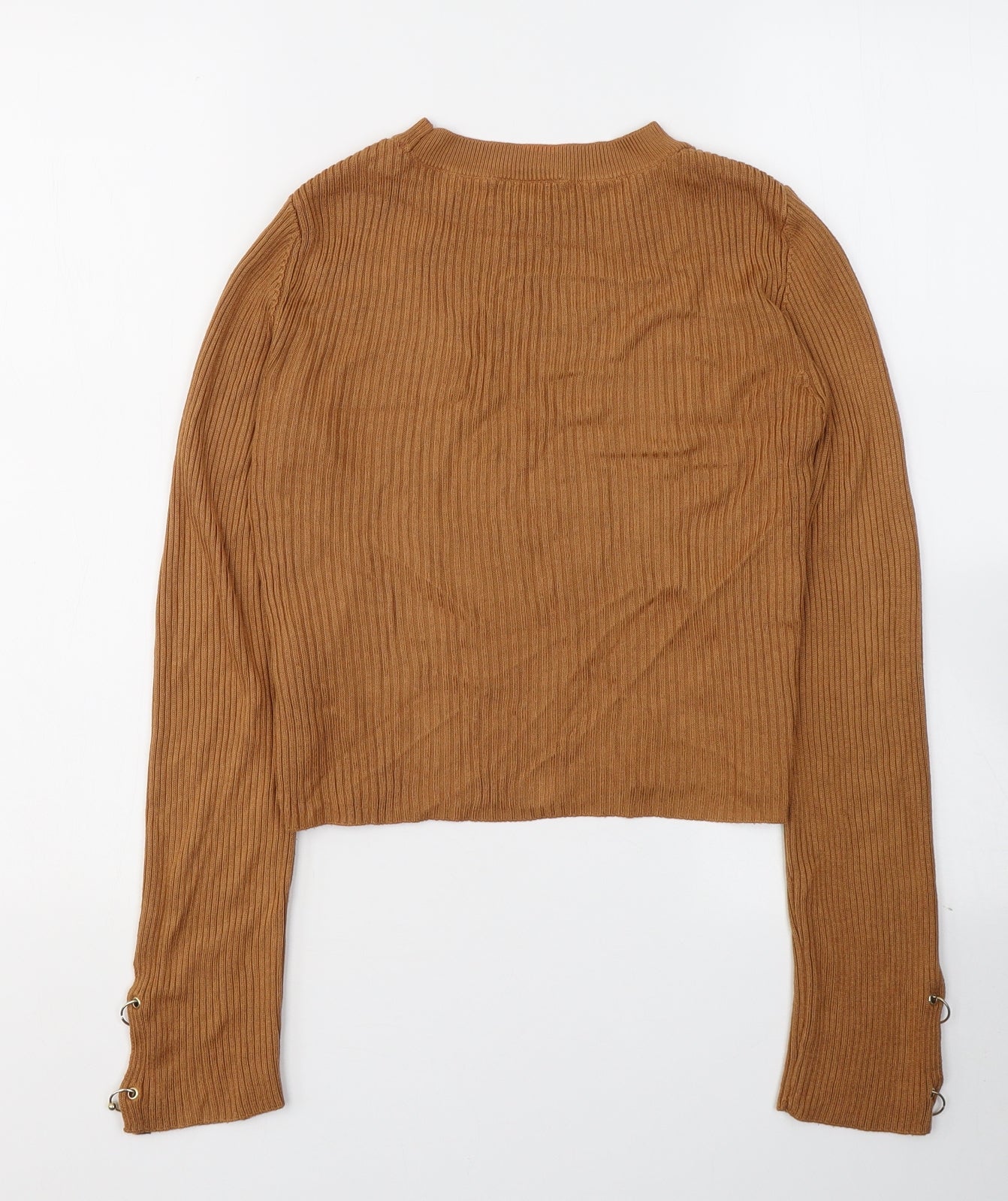 Womens UK Size 6 Topshop Brown Basic Blouse