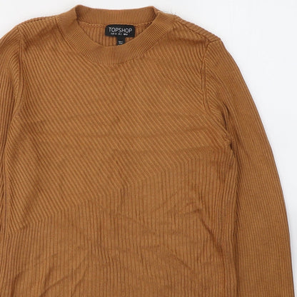 Womens UK Size 6 Topshop Brown Basic Blouse