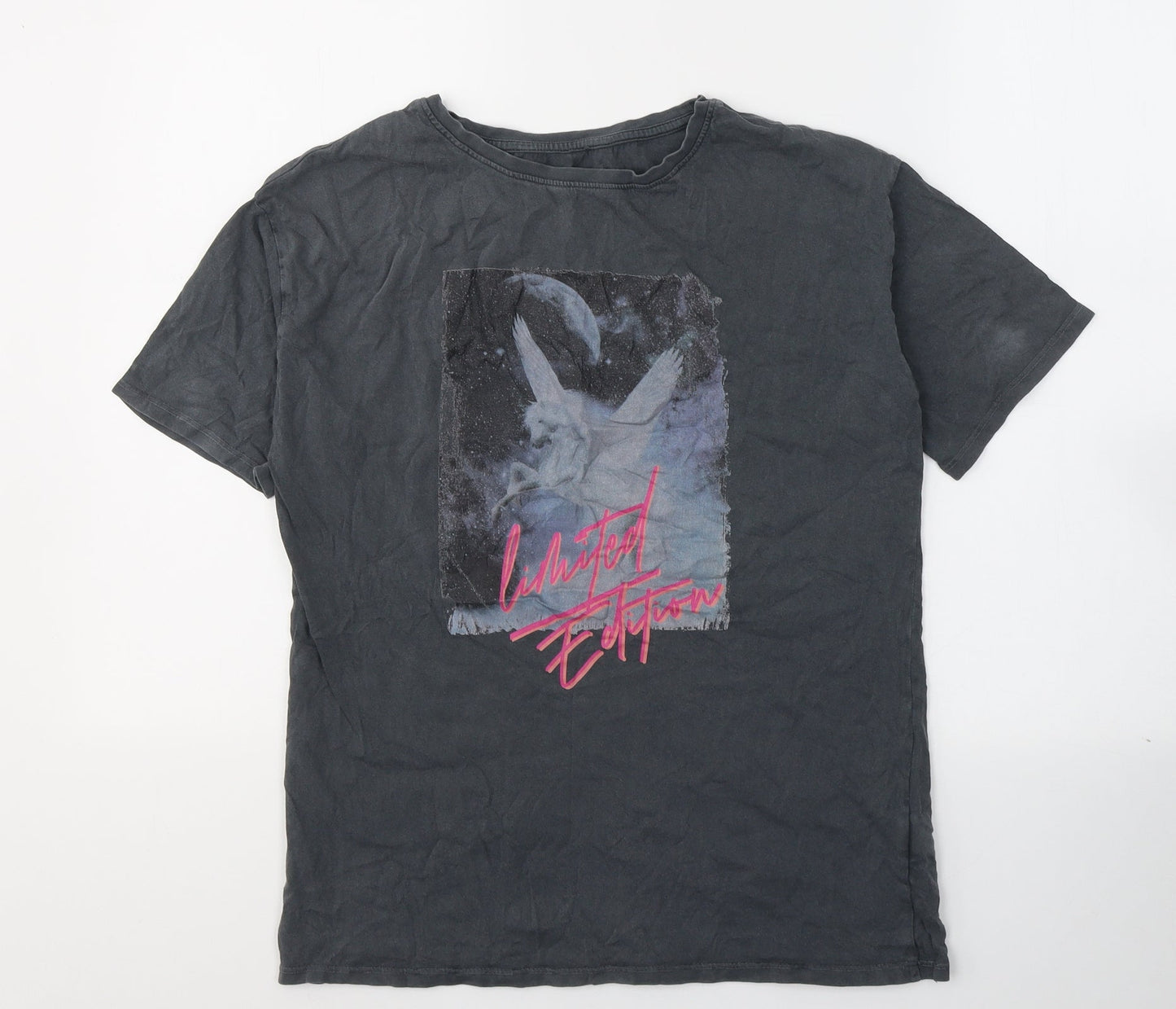 NEXT Girls Grey  Cotton Pullover T-Shirt Size 10 Years Round Neck Pullover