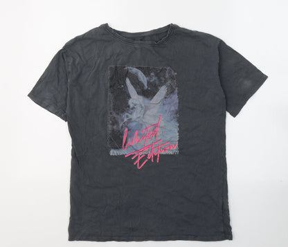 NEXT Girls Grey  Cotton Pullover T-Shirt Size 10 Years Round Neck Pullover