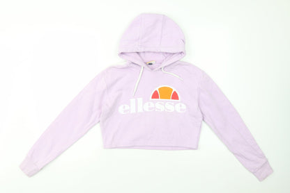 ellesse Womens Purple  Cotton Pullover Hoodie Size 8  Pullover - Cropped