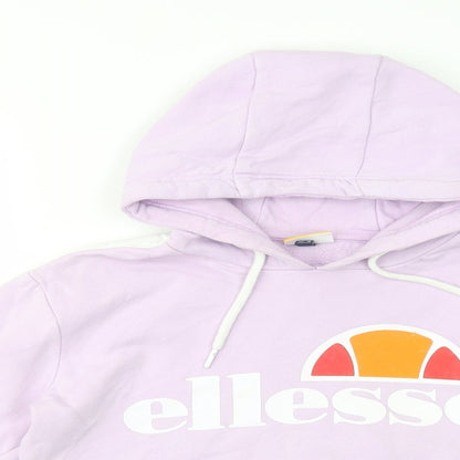 ellesse Womens Purple  Cotton Pullover Hoodie Size 8  Pullover - Cropped