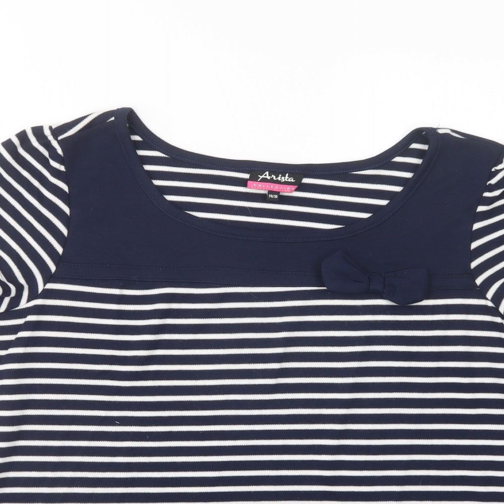 Womens UK Size 14 Arista Blue Basic T-Shirt