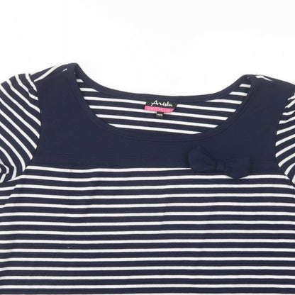 Womens UK Size 14 Arista Blue Basic T-Shirt