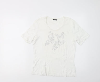 Womens UK Size 14 Gerry Weber White Basic T-Shirt