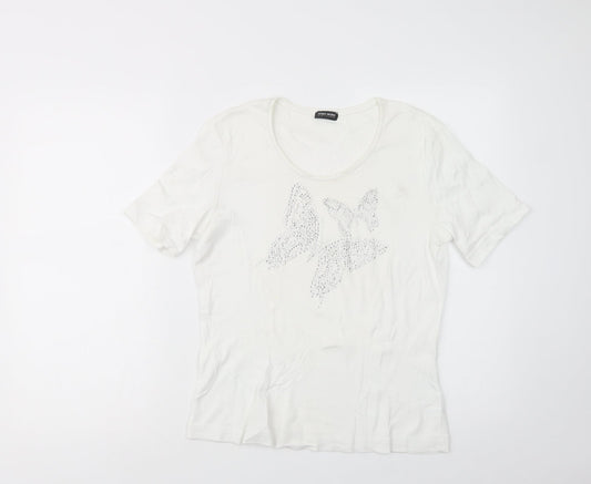 Womens UK Size 14 Gerry Weber White Basic T-Shirt