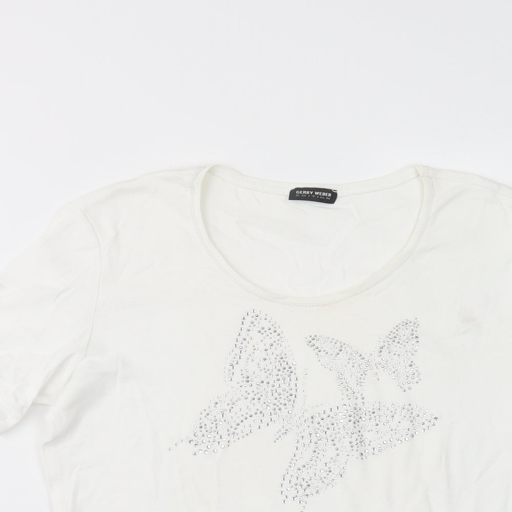 Womens UK Size 14 Gerry Weber White Basic T-Shirt