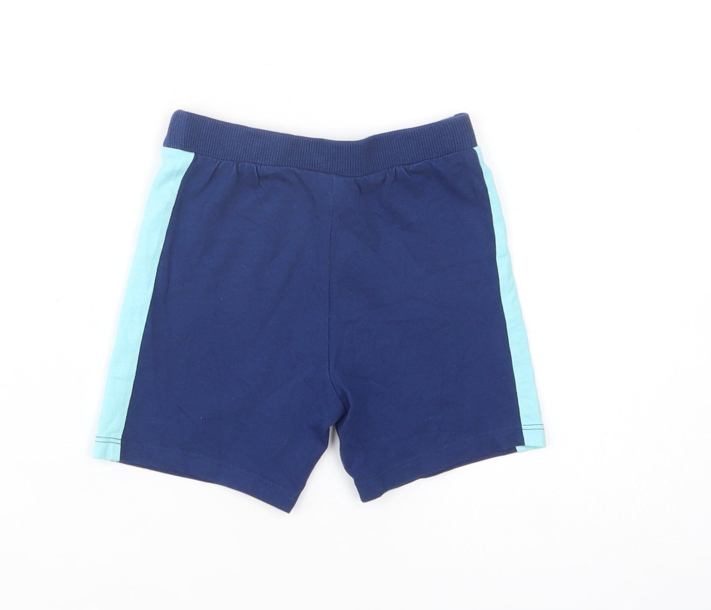 F&F Baby Blue  Cotton Cropped Trousers Size 9-12 Months  Drawstring