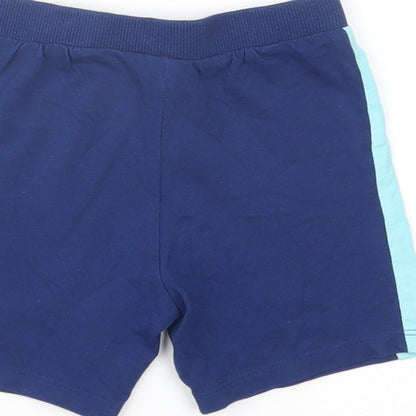 F&F Baby Blue  Cotton Cropped Trousers Size 9-12 Months  Drawstring