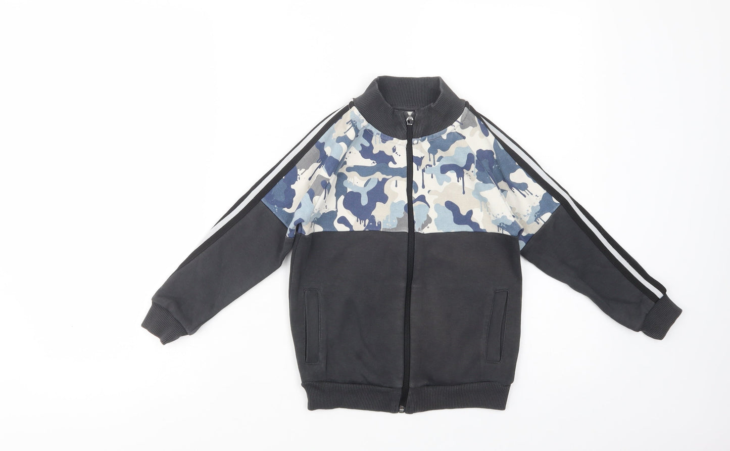 NEXT Boys Black Camouflage Cotton Full Zip Sweatshirt Size 5 Years  Zip