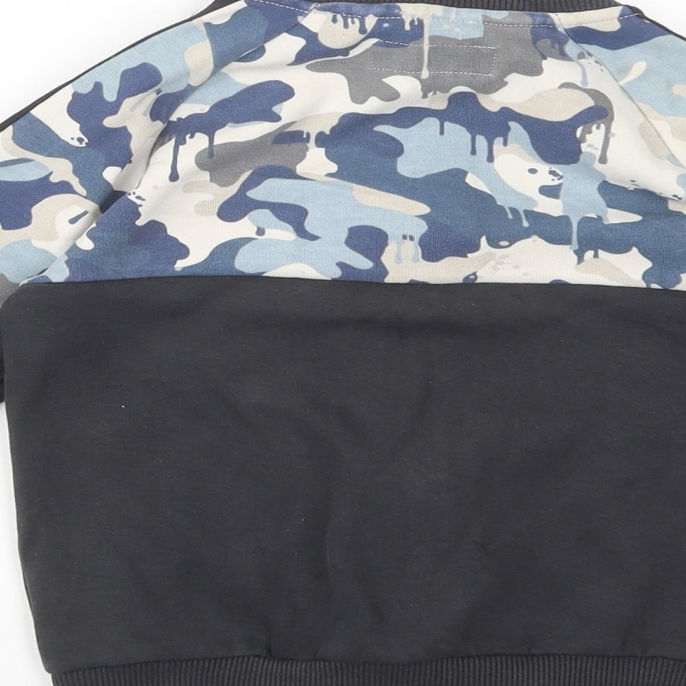 NEXT Boys Black Camouflage Cotton Full Zip Sweatshirt Size 5 Years  Zip