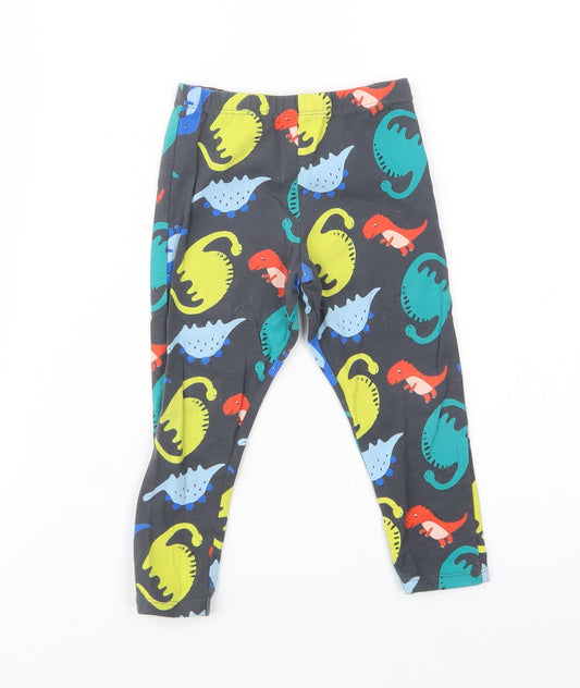 F&F Baby Black Geometric Cotton Jogger Leggings Size 18-24 Months   - Dinosaur Print