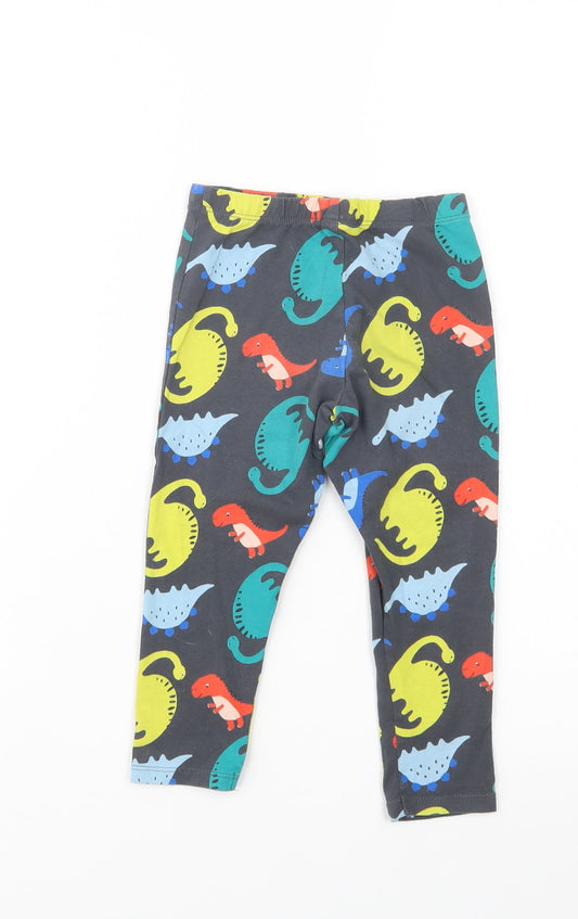 F&F Baby Black Geometric Cotton Jogger Leggings Size 18-24 Months   - Dinosaur Print