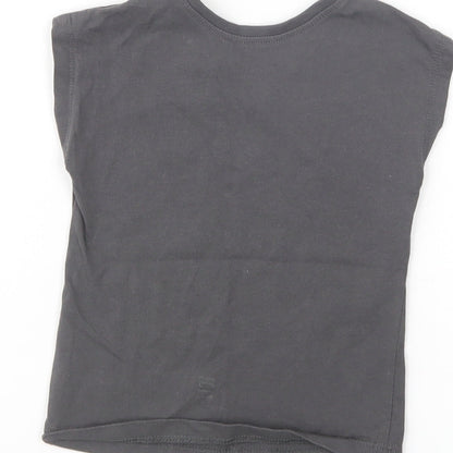 George Baby Grey  Cotton Basic T-Shirt Size 9-12 Months Crew Neck Pullover - Be Happy