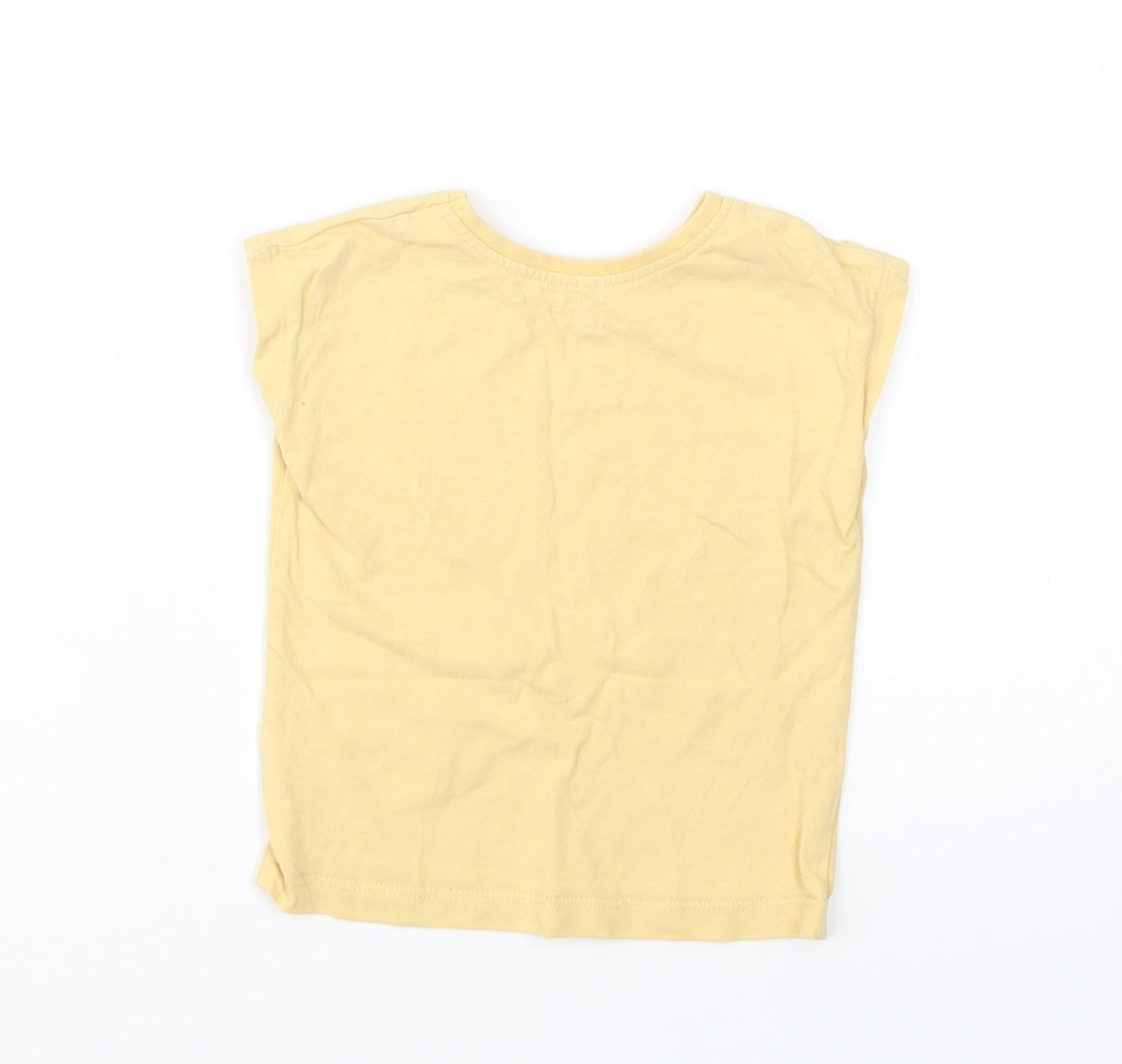 George Baby Yellow  Cotton Basic T-Shirt Size 9-12 Months Crew Neck Pullover - Rainbows And |Smiles