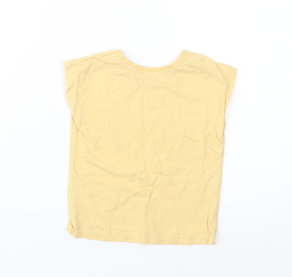 George Baby Yellow  Cotton Basic T-Shirt Size 9-12 Months Crew Neck Pullover - Rainbows And |Smiles