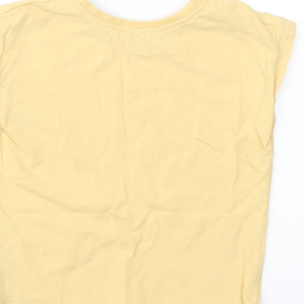 George Baby Yellow  Cotton Basic T-Shirt Size 9-12 Months Crew Neck Pullover - Rainbows And |Smiles