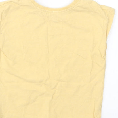 George Baby Yellow  Cotton Basic T-Shirt Size 9-12 Months Crew Neck Pullover - Rainbows And |Smiles