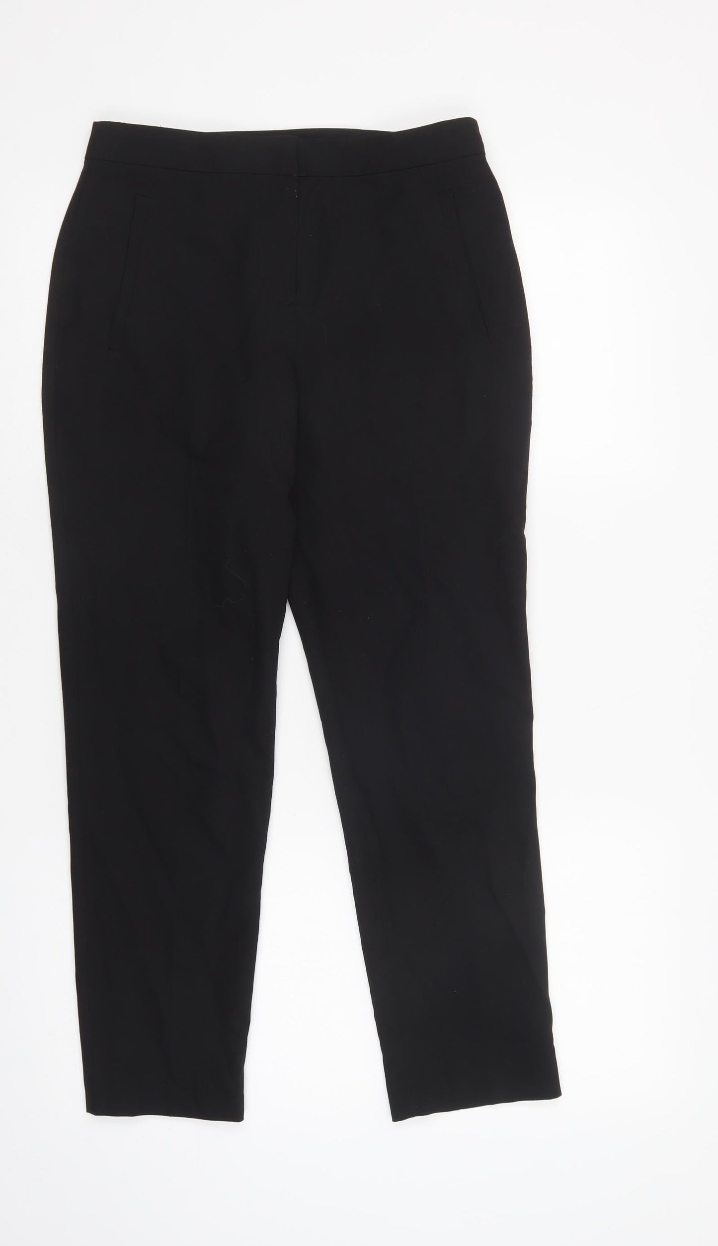 Topshop Womens Black  Polyester Dress Pants Trousers Size 8 L27 in Regular Button