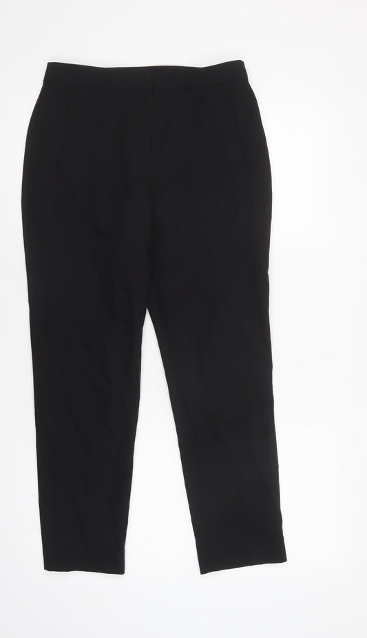 Topshop Womens Black  Polyester Dress Pants Trousers Size 8 L27 in Regular Button