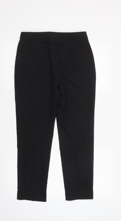 Topshop Womens Black  Polyester Dress Pants Trousers Size 8 L27 in Regular Button