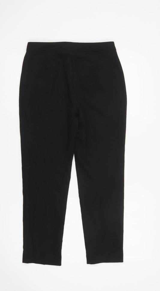 Topshop Womens Black  Polyester Dress Pants Trousers Size 8 L27 in Regular Button