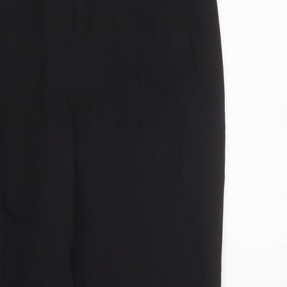 Topshop Womens Black  Polyester Dress Pants Trousers Size 8 L27 in Regular Button