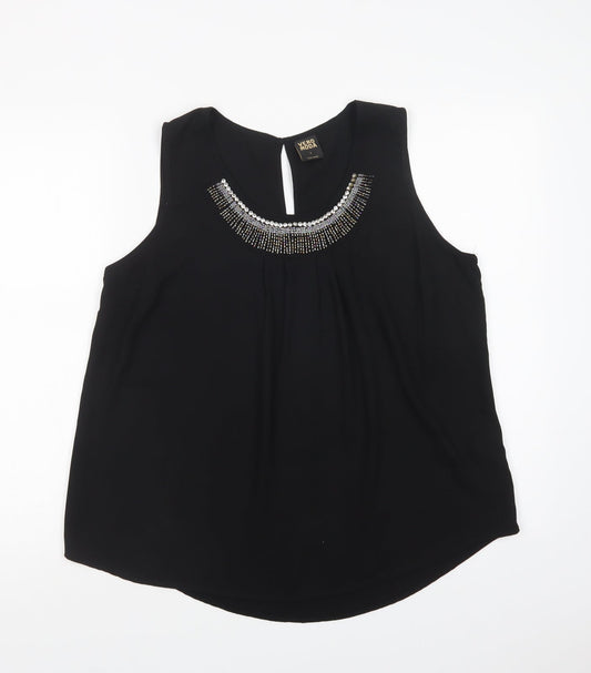 Womens UK Size L VERO MODA Black Basic Blouse