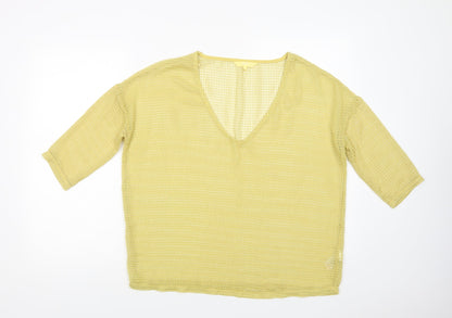 Womens UK Size 8 NEXT Yellow Basic Blouse