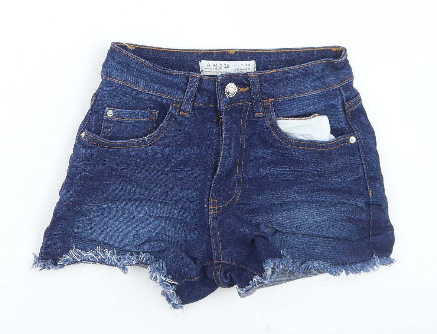 Denim Co Womens Blue  Cotton Hot Pants Shorts Size 6 L3 in Regular Button