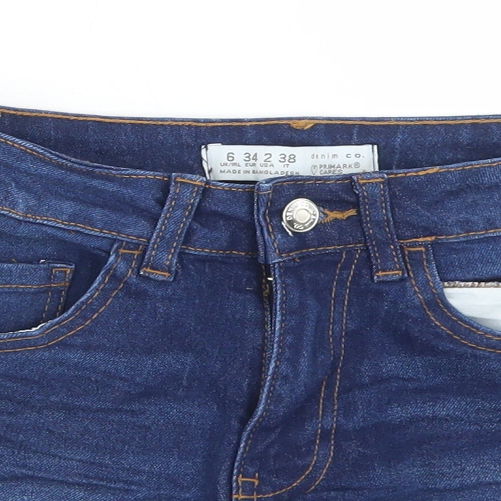 Denim Co Womens Blue  Cotton Hot Pants Shorts Size 6 L3 in Regular Button