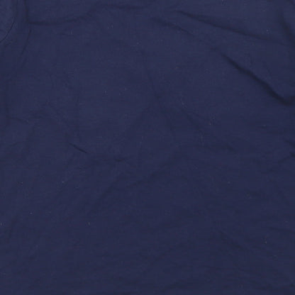 Primark Girls Blue  Cotton Basic T-Shirt Size 9-10 Years Crew Neck  - Rainbow